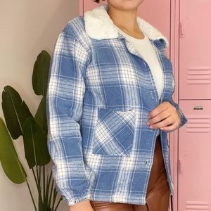 Plaid Blue/White Shacket / NEW